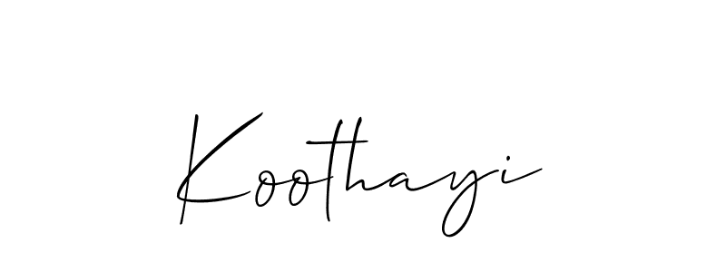 How to Draw Koothayi signature style? Allison_Script is a latest design signature styles for name Koothayi. Koothayi signature style 2 images and pictures png