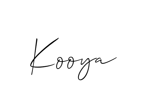 Use a signature maker to create a handwritten signature online. With this signature software, you can design (Allison_Script) your own signature for name Kooya. Kooya signature style 2 images and pictures png