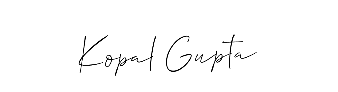 It looks lik you need a new signature style for name Kopal Gupta. Design unique handwritten (Allison_Script) signature with our free signature maker in just a few clicks. Kopal Gupta signature style 2 images and pictures png