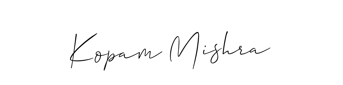 Also You can easily find your signature by using the search form. We will create Kopam Mishra name handwritten signature images for you free of cost using Allison_Script sign style. Kopam Mishra signature style 2 images and pictures png