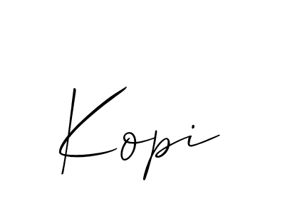 Similarly Allison_Script is the best handwritten signature design. Signature creator online .You can use it as an online autograph creator for name Kopi. Kopi signature style 2 images and pictures png