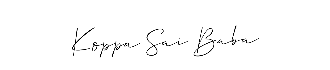 The best way (Allison_Script) to make a short signature is to pick only two or three words in your name. The name Koppa Sai Baba include a total of six letters. For converting this name. Koppa Sai Baba signature style 2 images and pictures png