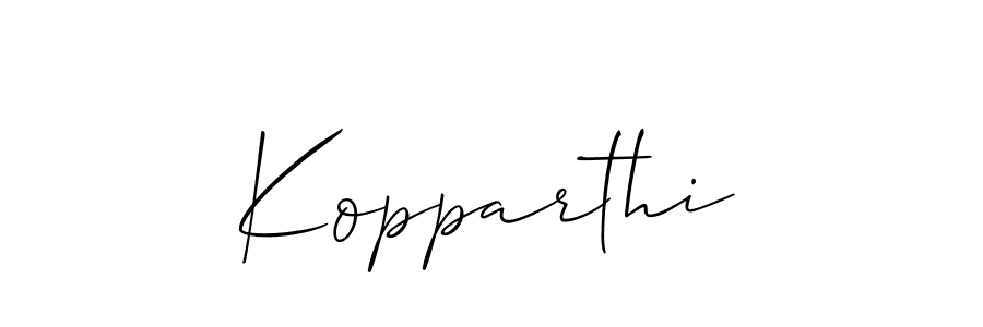 How to make Kopparthi signature? Allison_Script is a professional autograph style. Create handwritten signature for Kopparthi name. Kopparthi signature style 2 images and pictures png