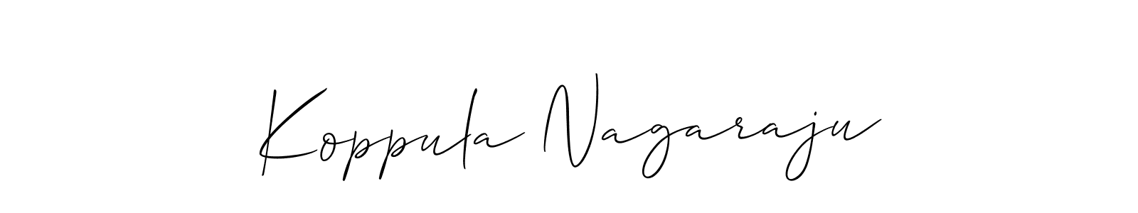 Create a beautiful signature design for name Koppula Nagaraju. With this signature (Allison_Script) fonts, you can make a handwritten signature for free. Koppula Nagaraju signature style 2 images and pictures png