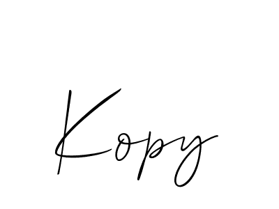 Design your own signature with our free online signature maker. With this signature software, you can create a handwritten (Allison_Script) signature for name Kopy. Kopy signature style 2 images and pictures png