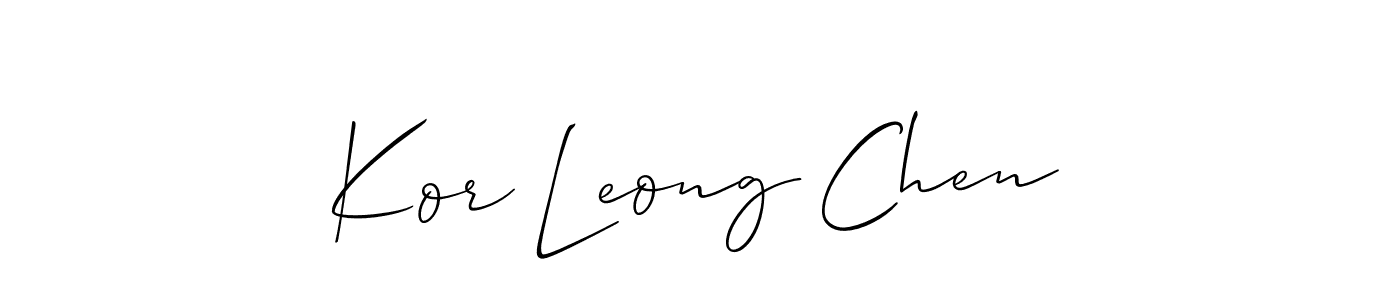 Once you've used our free online signature maker to create your best signature Allison_Script style, it's time to enjoy all of the benefits that Kor Leong Chen name signing documents. Kor Leong Chen signature style 2 images and pictures png