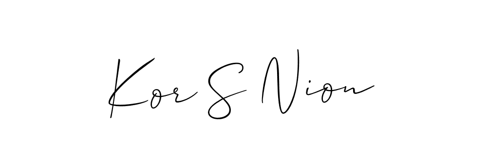How to make Kor S Nion signature? Allison_Script is a professional autograph style. Create handwritten signature for Kor S Nion name. Kor S Nion signature style 2 images and pictures png