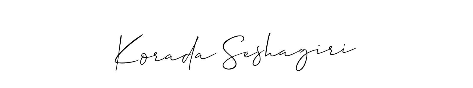 It looks lik you need a new signature style for name Korada Seshagiri. Design unique handwritten (Allison_Script) signature with our free signature maker in just a few clicks. Korada Seshagiri signature style 2 images and pictures png