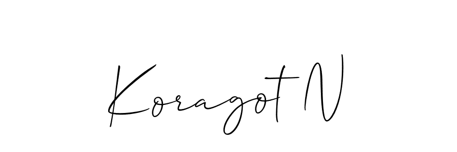 Use a signature maker to create a handwritten signature online. With this signature software, you can design (Allison_Script) your own signature for name Koragot N. Koragot N signature style 2 images and pictures png