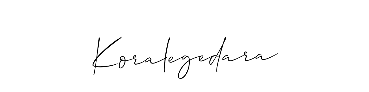 Allison_Script is a professional signature style that is perfect for those who want to add a touch of class to their signature. It is also a great choice for those who want to make their signature more unique. Get Koralegedara name to fancy signature for free. Koralegedara signature style 2 images and pictures png