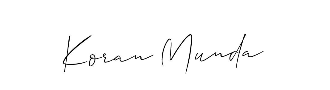 The best way (Allison_Script) to make a short signature is to pick only two or three words in your name. The name Koran Munda include a total of six letters. For converting this name. Koran Munda signature style 2 images and pictures png