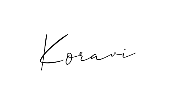 Design your own signature with our free online signature maker. With this signature software, you can create a handwritten (Allison_Script) signature for name Koravi. Koravi signature style 2 images and pictures png