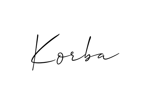 Use a signature maker to create a handwritten signature online. With this signature software, you can design (Allison_Script) your own signature for name Korba. Korba signature style 2 images and pictures png
