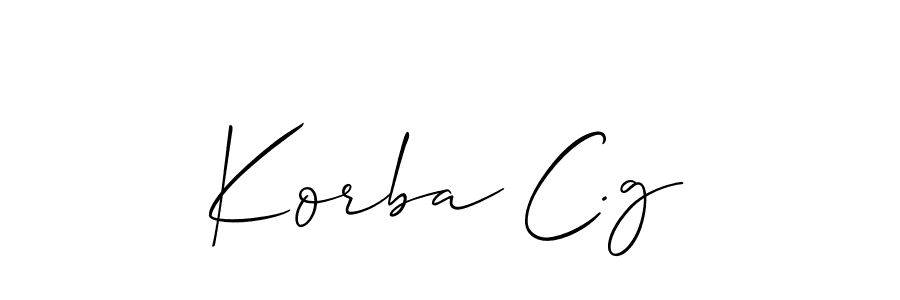 Allison_Script is a professional signature style that is perfect for those who want to add a touch of class to their signature. It is also a great choice for those who want to make their signature more unique. Get Korba C.g name to fancy signature for free. Korba C.g signature style 2 images and pictures png