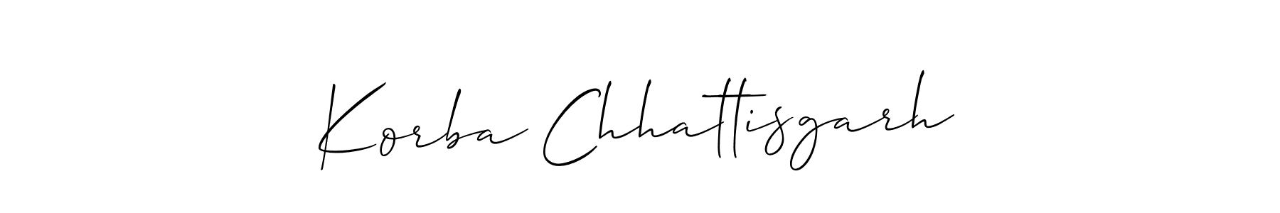 Also You can easily find your signature by using the search form. We will create Korba Chhattisgarh name handwritten signature images for you free of cost using Allison_Script sign style. Korba Chhattisgarh signature style 2 images and pictures png