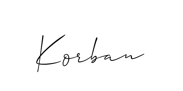 How to make Korban signature? Allison_Script is a professional autograph style. Create handwritten signature for Korban name. Korban signature style 2 images and pictures png