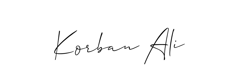 Create a beautiful signature design for name Korban Ali. With this signature (Allison_Script) fonts, you can make a handwritten signature for free. Korban Ali signature style 2 images and pictures png