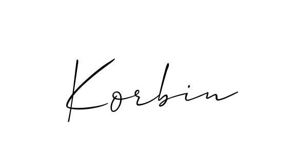 How to make Korbin name signature. Use Allison_Script style for creating short signs online. This is the latest handwritten sign. Korbin signature style 2 images and pictures png