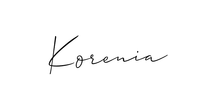 Make a short Korenia signature style. Manage your documents anywhere anytime using Allison_Script. Create and add eSignatures, submit forms, share and send files easily. Korenia signature style 2 images and pictures png