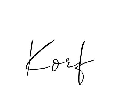 Design your own signature with our free online signature maker. With this signature software, you can create a handwritten (Allison_Script) signature for name Korf. Korf signature style 2 images and pictures png