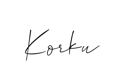 Allison_Script is a professional signature style that is perfect for those who want to add a touch of class to their signature. It is also a great choice for those who want to make their signature more unique. Get Korku name to fancy signature for free. Korku signature style 2 images and pictures png