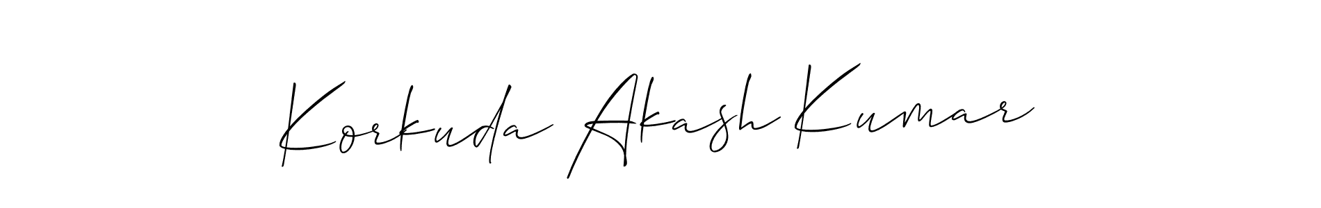 This is the best signature style for the Korkuda Akash Kumar name. Also you like these signature font (Allison_Script). Mix name signature. Korkuda Akash Kumar signature style 2 images and pictures png