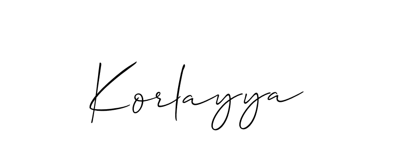 if you are searching for the best signature style for your name Korlayya. so please give up your signature search. here we have designed multiple signature styles  using Allison_Script. Korlayya signature style 2 images and pictures png