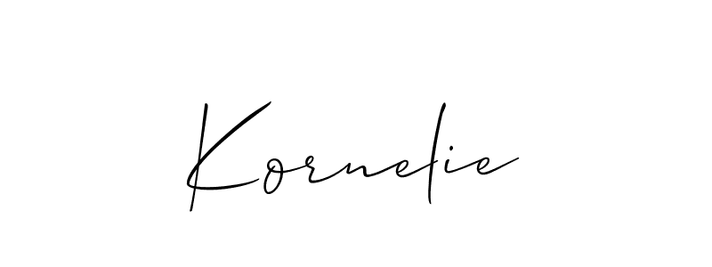 How to make Kornelie name signature. Use Allison_Script style for creating short signs online. This is the latest handwritten sign. Kornelie signature style 2 images and pictures png