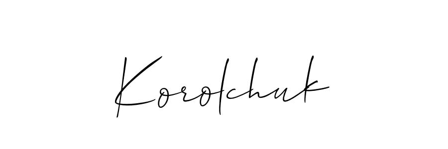 Design your own signature with our free online signature maker. With this signature software, you can create a handwritten (Allison_Script) signature for name Korolchuk. Korolchuk signature style 2 images and pictures png