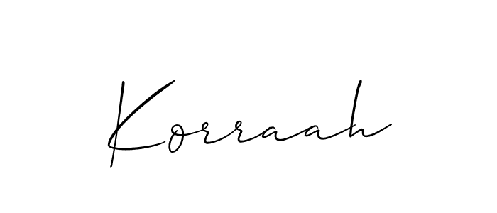 The best way (Allison_Script) to make a short signature is to pick only two or three words in your name. The name Korraah include a total of six letters. For converting this name. Korraah signature style 2 images and pictures png