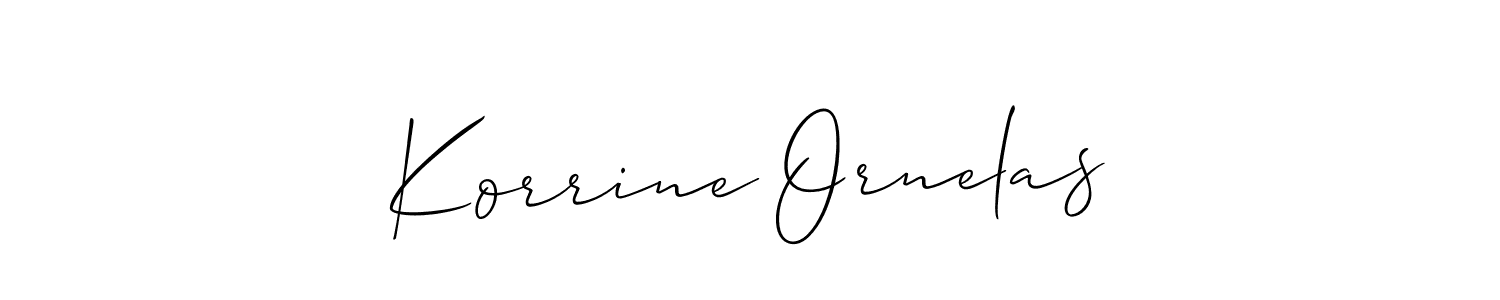 It looks lik you need a new signature style for name Korrine Ornelas. Design unique handwritten (Allison_Script) signature with our free signature maker in just a few clicks. Korrine Ornelas signature style 2 images and pictures png