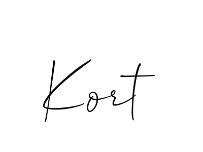 Create a beautiful signature design for name Kort. With this signature (Allison_Script) fonts, you can make a handwritten signature for free. Kort signature style 2 images and pictures png