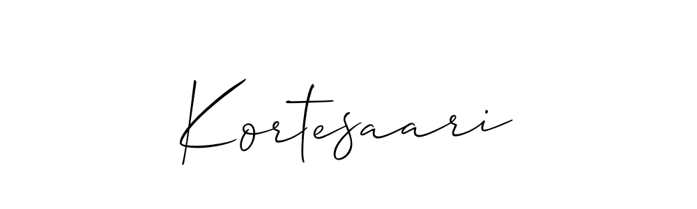 Create a beautiful signature design for name Kortesaari. With this signature (Allison_Script) fonts, you can make a handwritten signature for free. Kortesaari signature style 2 images and pictures png