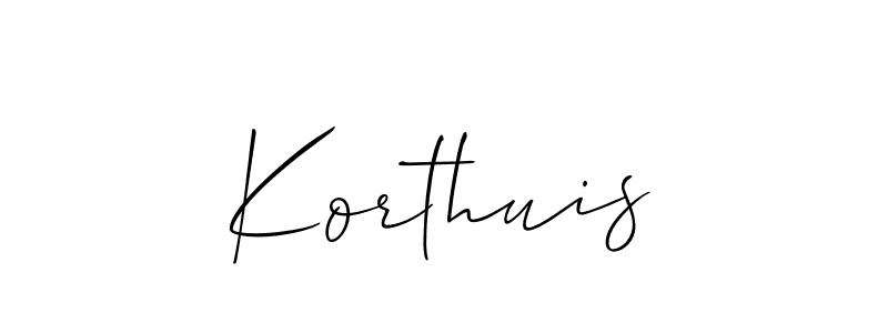 How to make Korthuis signature? Allison_Script is a professional autograph style. Create handwritten signature for Korthuis name. Korthuis signature style 2 images and pictures png