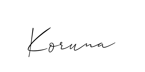 Once you've used our free online signature maker to create your best signature Allison_Script style, it's time to enjoy all of the benefits that Koruna name signing documents. Koruna signature style 2 images and pictures png