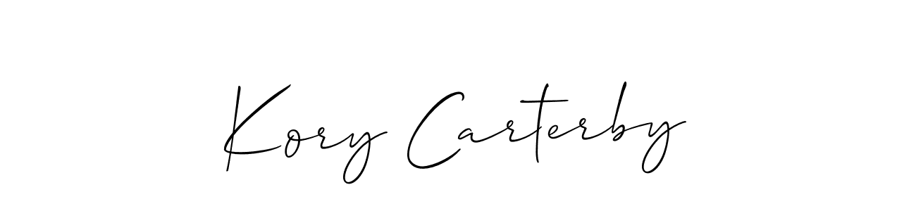 How to make Kory Carterby name signature. Use Allison_Script style for creating short signs online. This is the latest handwritten sign. Kory Carterby signature style 2 images and pictures png