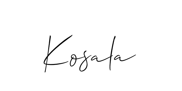 Use a signature maker to create a handwritten signature online. With this signature software, you can design (Allison_Script) your own signature for name Kosala. Kosala signature style 2 images and pictures png