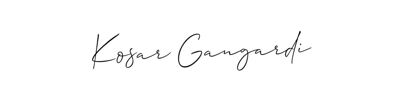 Create a beautiful signature design for name Kosar Gangardi. With this signature (Allison_Script) fonts, you can make a handwritten signature for free. Kosar Gangardi signature style 2 images and pictures png