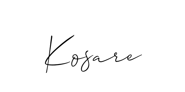 Use a signature maker to create a handwritten signature online. With this signature software, you can design (Allison_Script) your own signature for name Kosare. Kosare signature style 2 images and pictures png