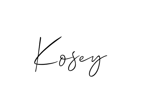 Make a beautiful signature design for name Kosey. With this signature (Allison_Script) style, you can create a handwritten signature for free. Kosey signature style 2 images and pictures png