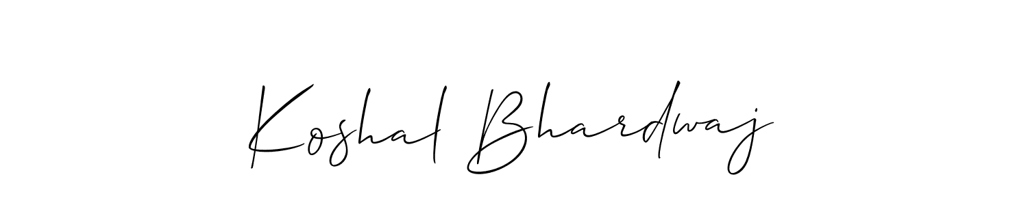 The best way (Allison_Script) to make a short signature is to pick only two or three words in your name. The name Koshal Bhardwaj include a total of six letters. For converting this name. Koshal Bhardwaj signature style 2 images and pictures png