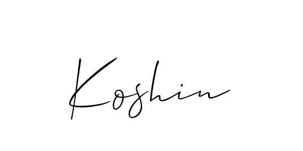 Make a beautiful signature design for name Koshin. With this signature (Allison_Script) style, you can create a handwritten signature for free. Koshin signature style 2 images and pictures png