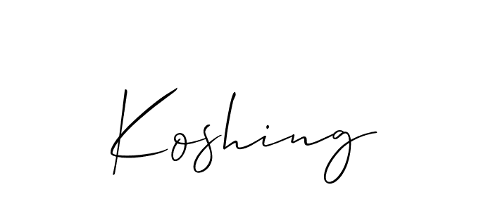 How to make Koshing signature? Allison_Script is a professional autograph style. Create handwritten signature for Koshing name. Koshing signature style 2 images and pictures png