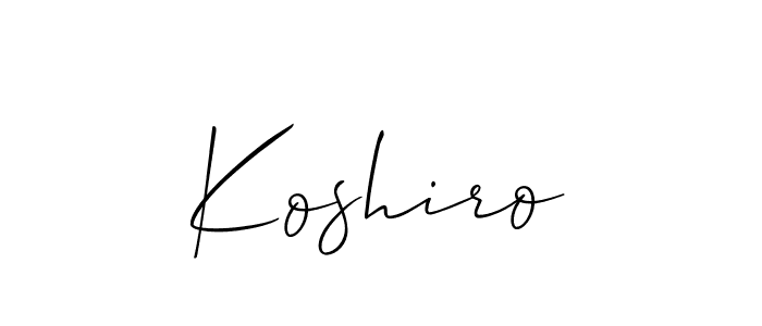 Allison_Script is a professional signature style that is perfect for those who want to add a touch of class to their signature. It is also a great choice for those who want to make their signature more unique. Get Koshiro name to fancy signature for free. Koshiro signature style 2 images and pictures png