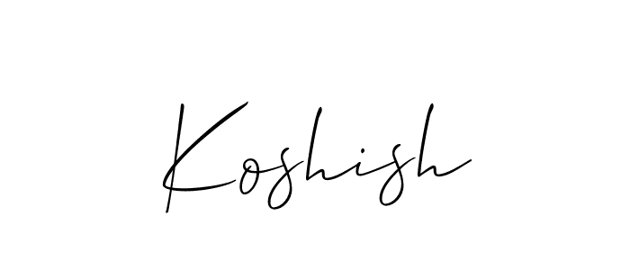 Make a short Koshish signature style. Manage your documents anywhere anytime using Allison_Script. Create and add eSignatures, submit forms, share and send files easily. Koshish signature style 2 images and pictures png