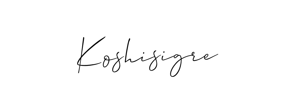 It looks lik you need a new signature style for name Koshisigre. Design unique handwritten (Allison_Script) signature with our free signature maker in just a few clicks. Koshisigre signature style 2 images and pictures png