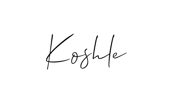 if you are searching for the best signature style for your name Koshle. so please give up your signature search. here we have designed multiple signature styles  using Allison_Script. Koshle signature style 2 images and pictures png