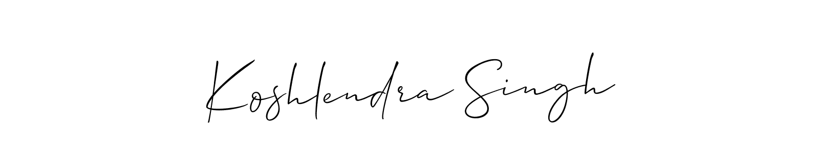 Make a short Koshlendra Singh signature style. Manage your documents anywhere anytime using Allison_Script. Create and add eSignatures, submit forms, share and send files easily. Koshlendra Singh signature style 2 images and pictures png