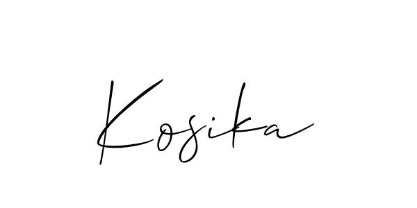 Create a beautiful signature design for name Kosika. With this signature (Allison_Script) fonts, you can make a handwritten signature for free. Kosika signature style 2 images and pictures png