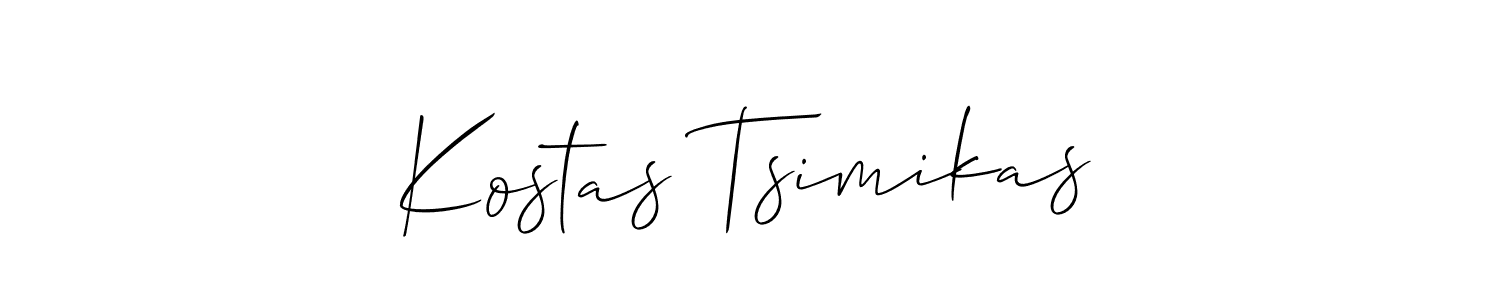 Kostas Tsimikas stylish signature style. Best Handwritten Sign (Allison_Script) for my name. Handwritten Signature Collection Ideas for my name Kostas Tsimikas. Kostas Tsimikas signature style 2 images and pictures png